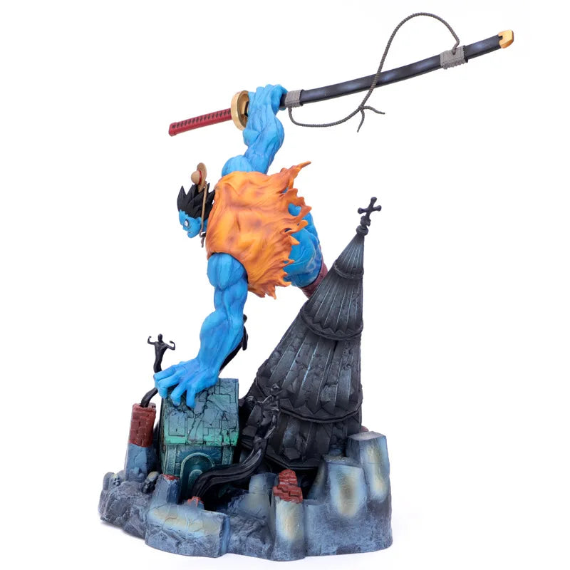 42cm Anime One Piece Nightmare Gekko Moria Luffy GK Statue PVC Action Figure Collectible Model Kids Toys Big Size Luffy Doll