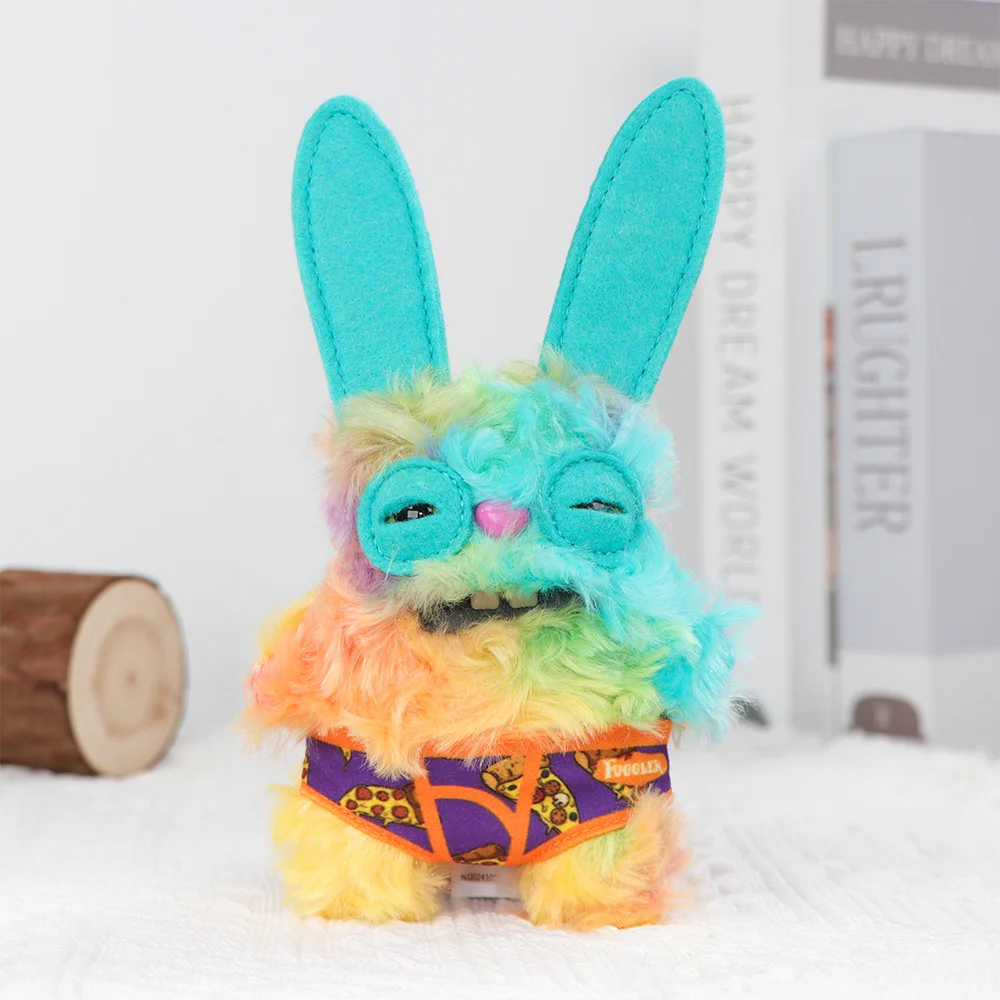 Original Teeth Monsters Pendant Plush Doll Fuggler Funny Ugly Monster Keyrings Keychain Toy Halloween Prank Decoration Gift