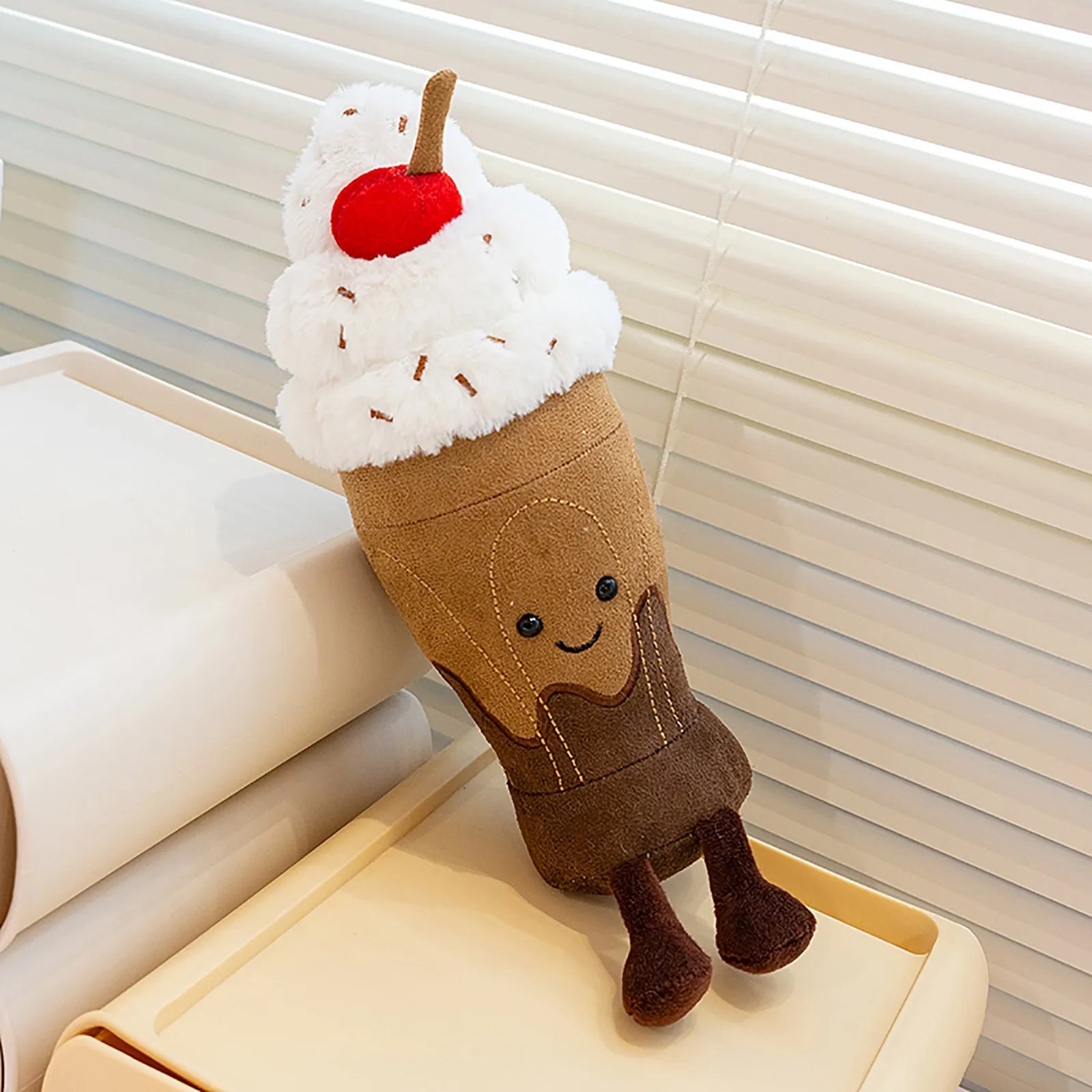 Jelly Cat 25cm Chocolate Milkshake 10cm Ice Cream Doll Desktop Decoration Cat And Dog Companion Toy Pet Holiday Gift