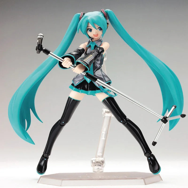 14cm Anime Hatsune Miku Figma 014 Joint Movable Face Change Boxed Doll PVC Action Figure Decoration Model Toys Kids Girls Gift