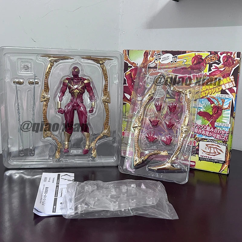 New Amazing Yamaguchi Animation Kaiyodo Iron Spiderman Ation Figure Collection Model Toy Birthday Gift