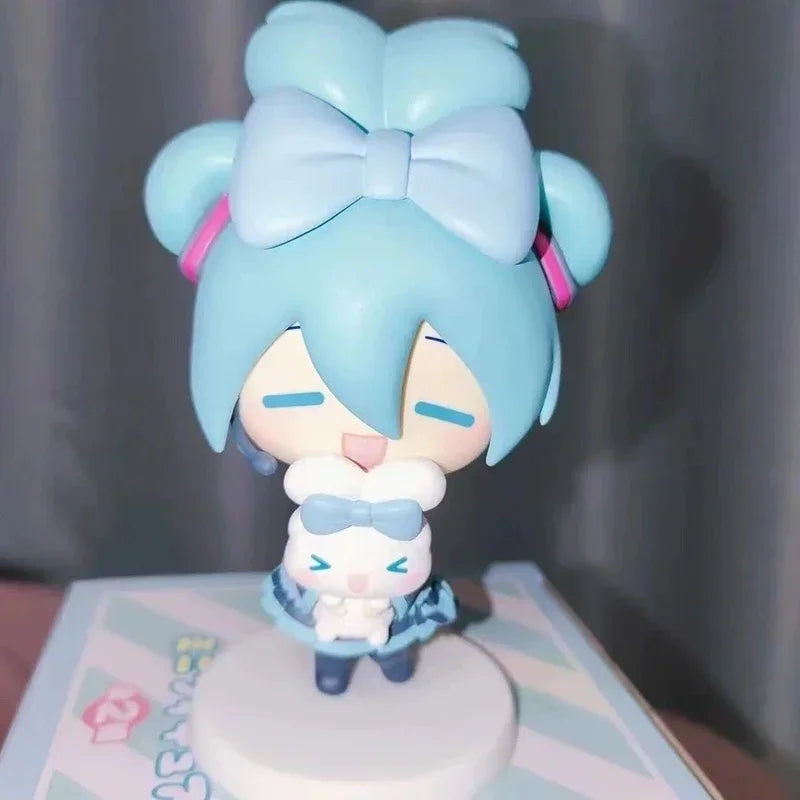 Anime Hatsune Miku Cinnamoroll Antion Figure Cute Beautiful Miku Cartoon Figurine Q Version PVC Model Decorations Children Gift