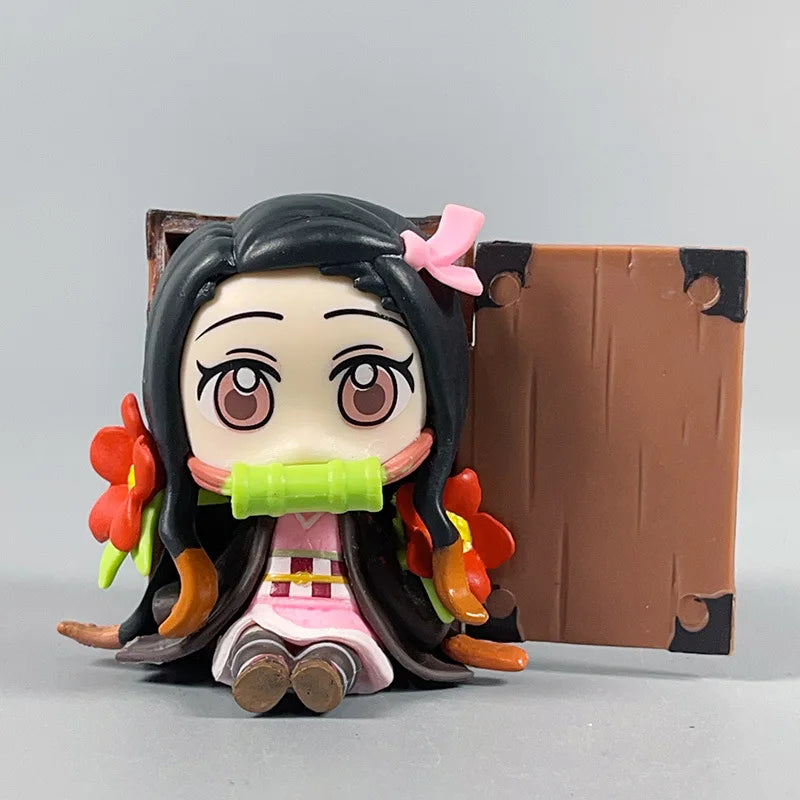 Demon Slayer Anime 9cm Model Figures Tanjirou Nezuko Zenitsu Kyoujurou Kanroji Dolls Action Figure Toys for Kids Birthday Gift