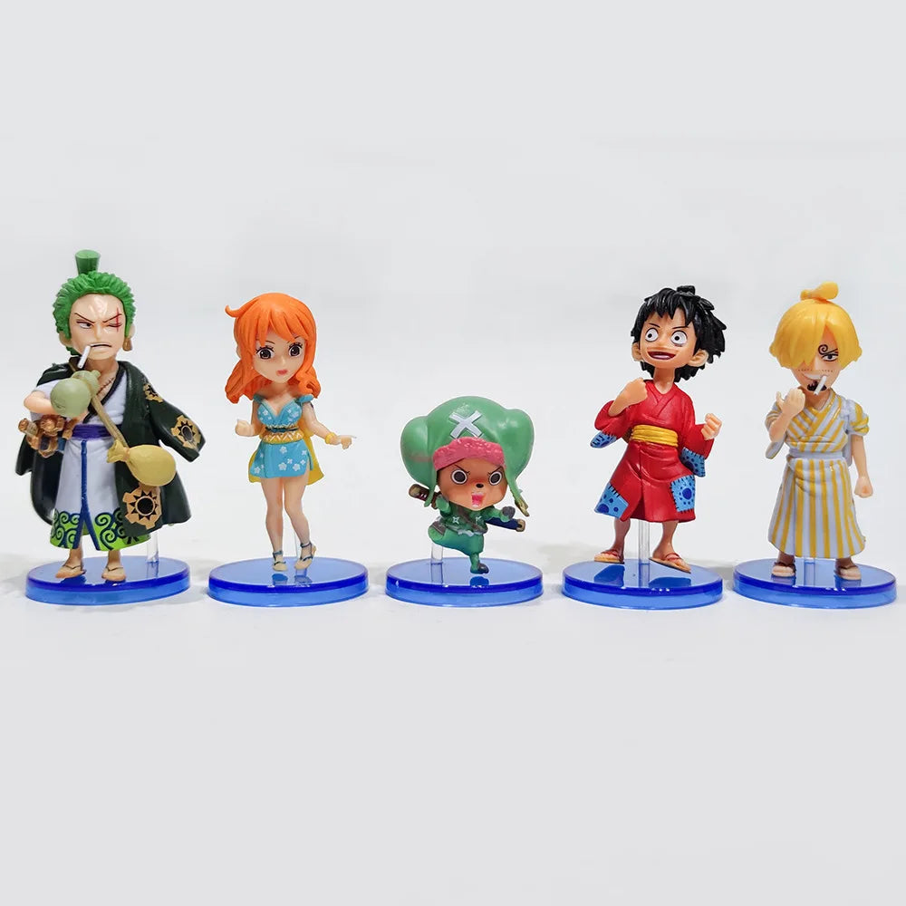 10Pcs/set One Piece Anime Figure Luffy Sanji Nami Zoro Chopper Frank Robin PVC Action Figure Model Children Dolls Gift Toys