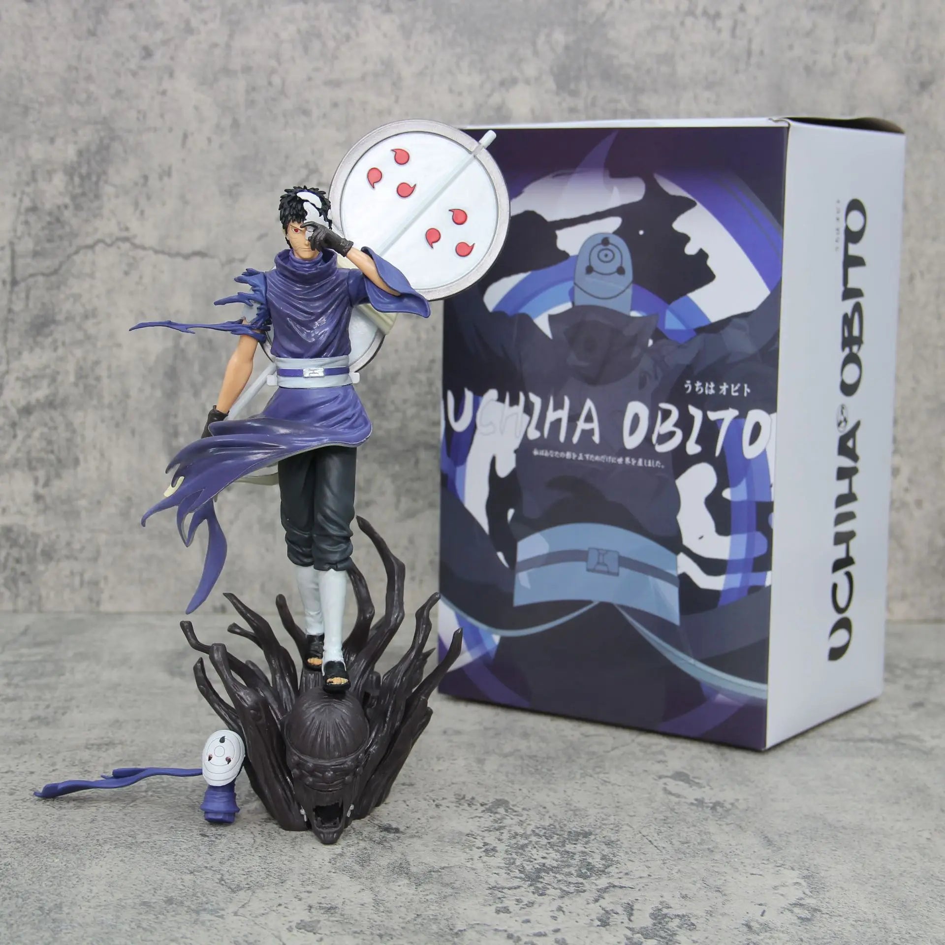 27cm Naruto Anime Figures Gk Ten Year Ninja Uchiha Obito Akatsuki Double Head Interchange Model Action Doll Collectable Boy Toys