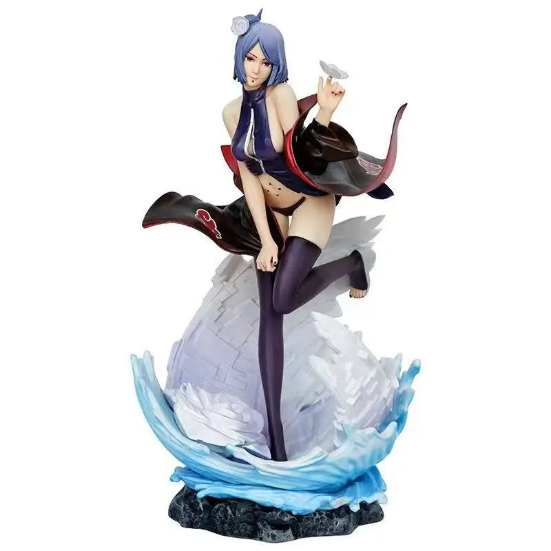 Anime Naruto GK Statue 28cm Akatsuki Figure Konan Girl Statue Model Collectible Toys Christmas Ornaments