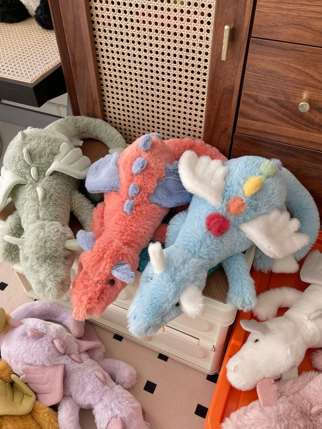 Jellycat With Tags Jellycat Feilong Series Plush Toy Sky Blue Snow Dragon Throw Pillow Doll Stuffed Holiday Birthday Gift To