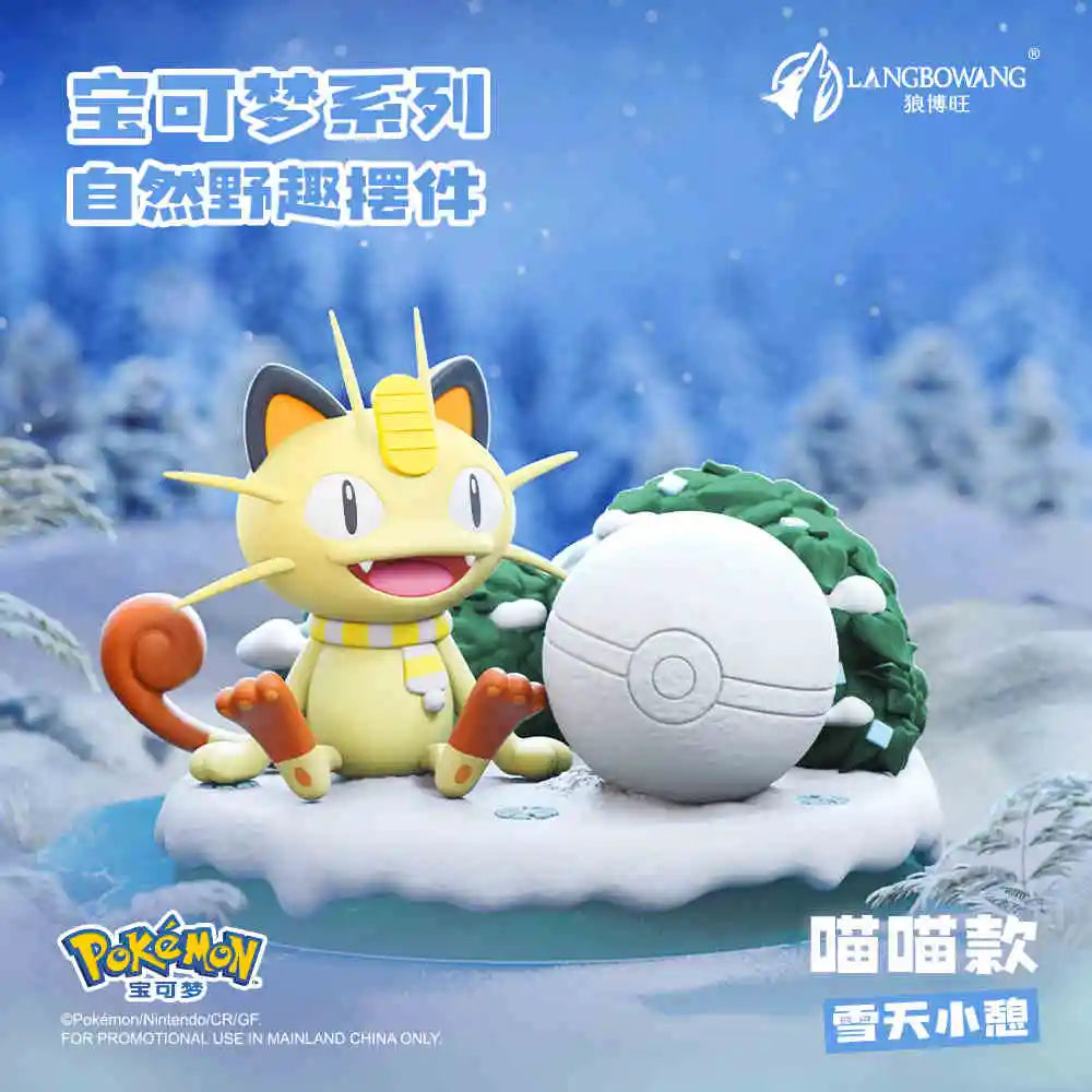Pokemon Pikachu Psyduck Slowpoke Meowth Series Natural Wilderness Fun Action Figure Model For Birthday Toys Gift