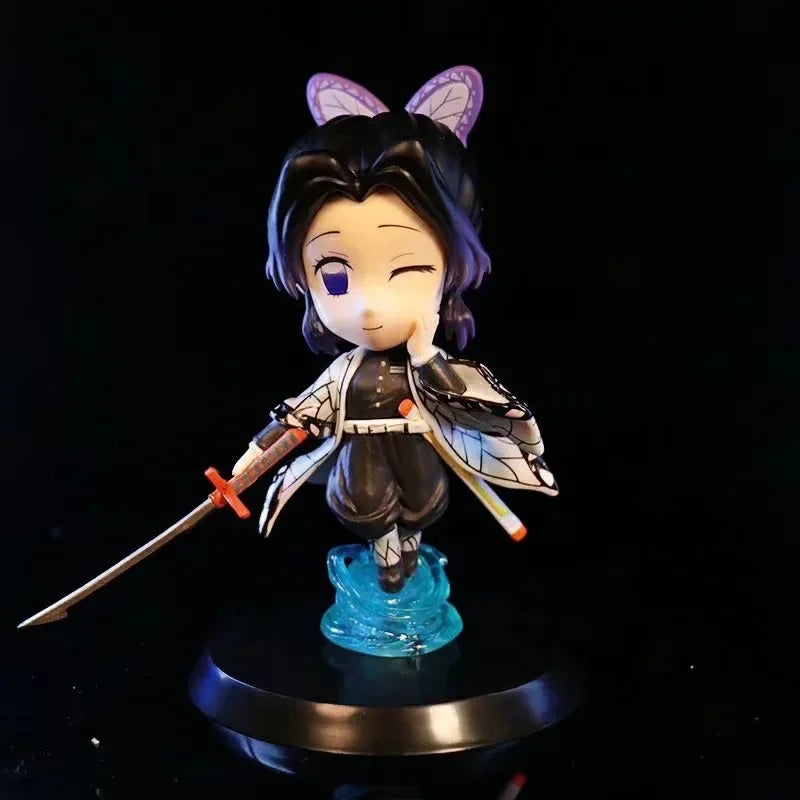 Demon Slayer Figure Kamado Tanjirou Tomioka Giyuu Kanroji Mitsuri Action Figure Q Version Model Cartoon Desktop Decor Toys Gift