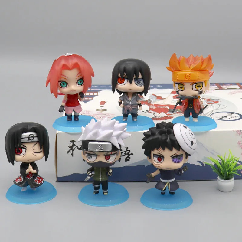 Anime Naruto Action Figure Naruto Sasuke Kakashi Itachi Model Toys Desktop Ornament Decoration Gift Boy Girl Figure Toy