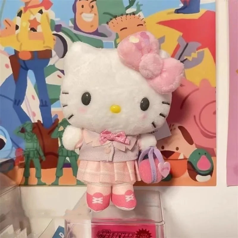Kawaii Anime New Sanrio Hello Kitty Cartoon Plush Toy Fashion Plush Doll Pendant School Bag Keychain Accessories Gift for Friend
