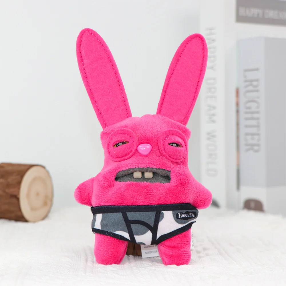 Original Teeth Monsters Pendant Plush Doll Fuggler Funny Ugly Monster Keyrings Keychain Toy Halloween Prank Decoration Gift