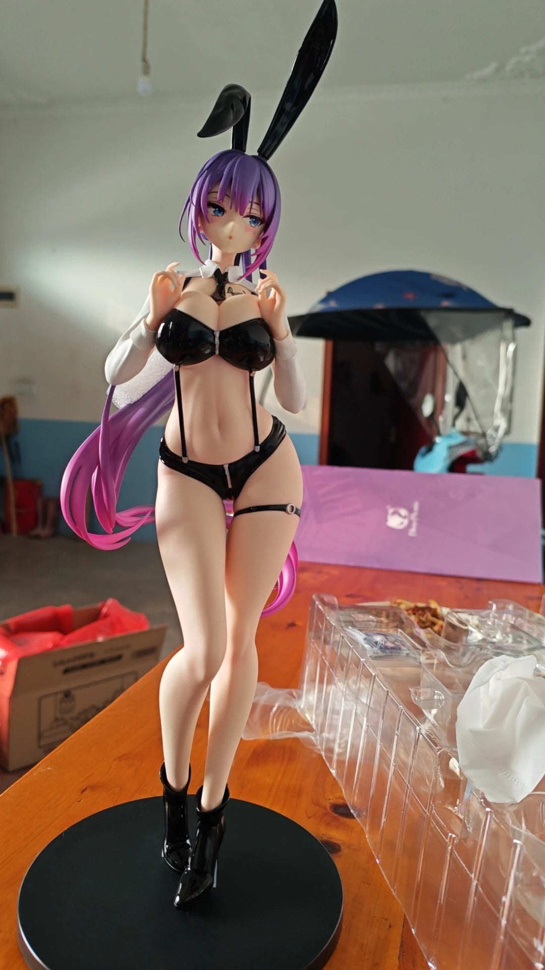 Biya Yuna Figure Standing Purple Ponytail 1/4 Rabbit Nest Bunny Girl Model Biya Una Bunny Girl Figure