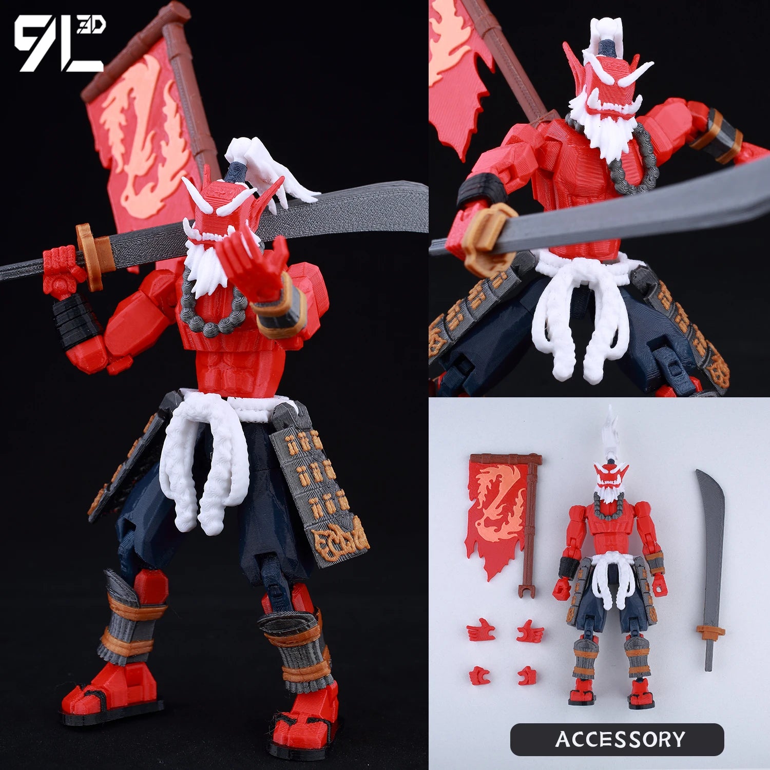 9L 3D Printed Demon Slayer Tanjiro Kamado Lucky Dummy 13 Movable Shapeshift Action Figures Mannequin Toys for Anime Fans