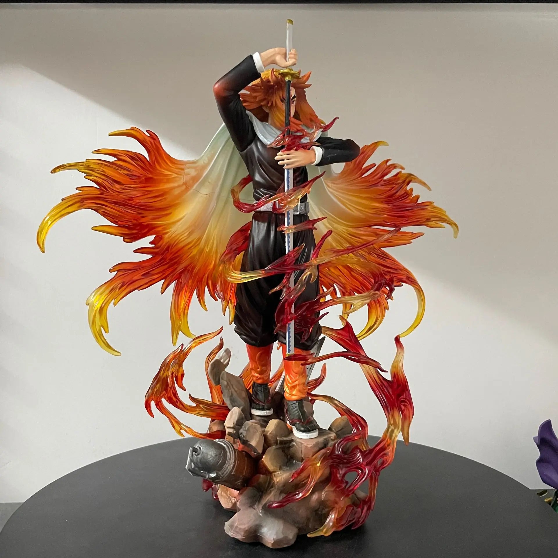 Demon Slayer Rengoku Kyoujurou Figure - 30cm Gk Anime Statue Model Doll for Collection Room Decoration Desk Toy Gift