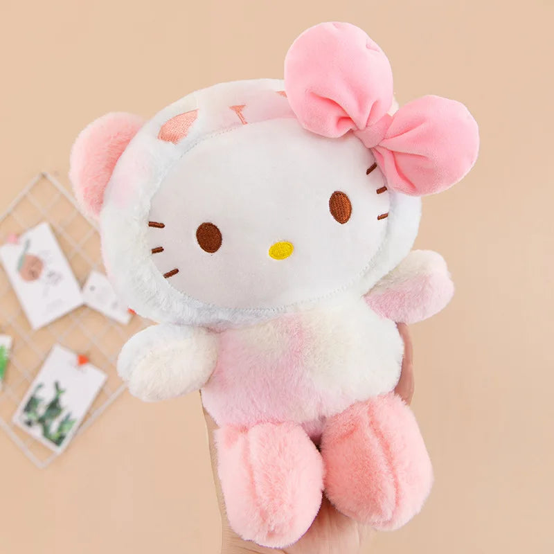 25CM Sanrio Kuromi Stuffed Plush Animal Dolls Hello Kitty Melody Cinnamoroll Plushies Decoration Room Pillow Kids Birthday Gifts