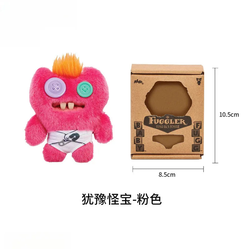 10cm Fuggler Plush Grin Grin Oogah Boogah Annoyed Alien Funny Monster Baby Series Mini Tooth Treasure Doll in Diaper Soft Toys