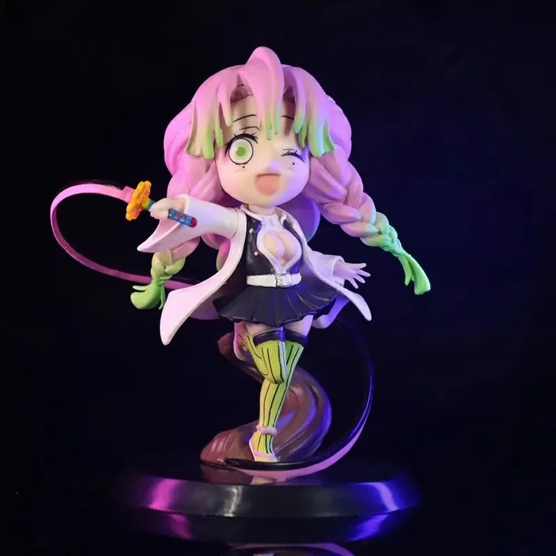 Demon Slayer Figure Kamado Tanjirou Tomioka Giyuu Kanroji Mitsuri Action Figure Q Version Model Cartoon Desktop Decor Toys Gift