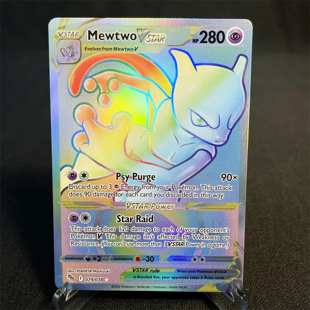 Pokémon Cards Holographic Card Sun & Moon Series Mewtwo Pikachu Paikou Serena Caitlin Collection Cards Toys Gifts Proxy Card
