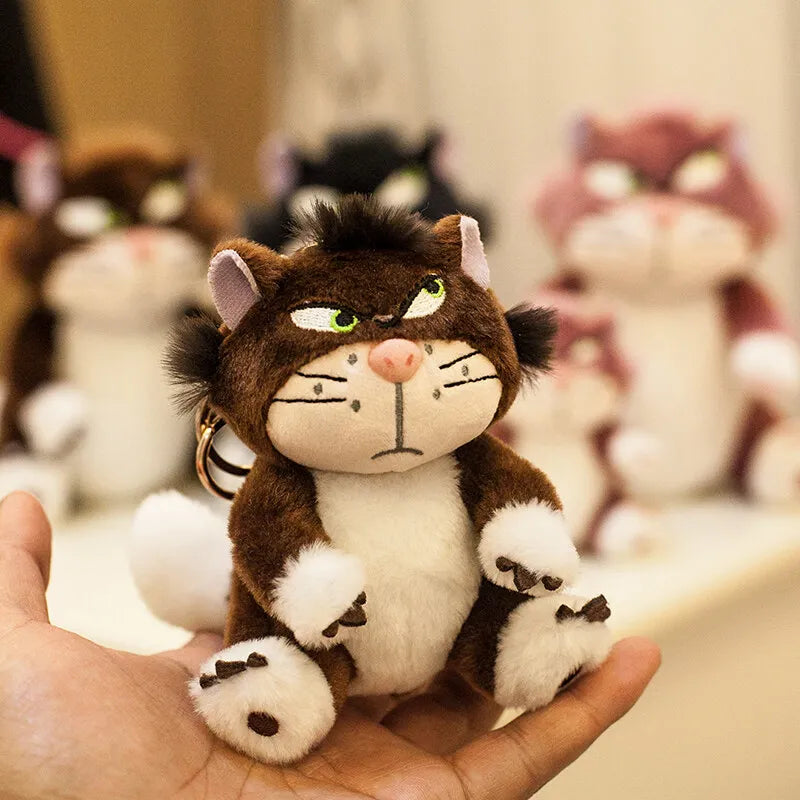 12cm Disney Lucifer Plush Keychain Doll Kawaii Lucifer Bag Pendant Plush Stuffed Toy Cat Backpack Key Ring Kids Birthday Gift