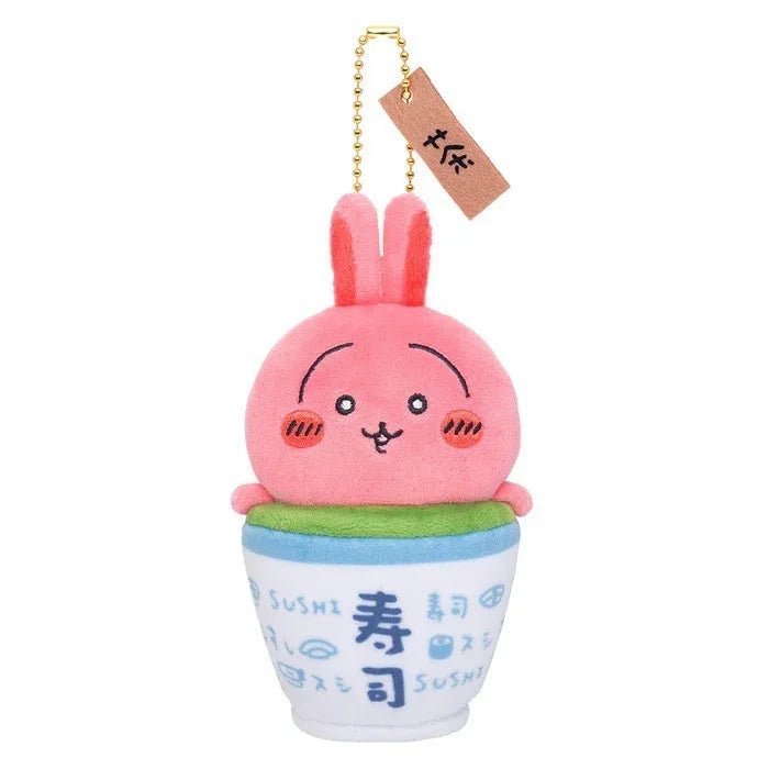 Chiikawa Sushi Series Hachiware Black Tea Cup Usagi Caviar Flying Squirrel Sea Otter Lion Sa Pendant Plush Doll Bag Hanging Gift