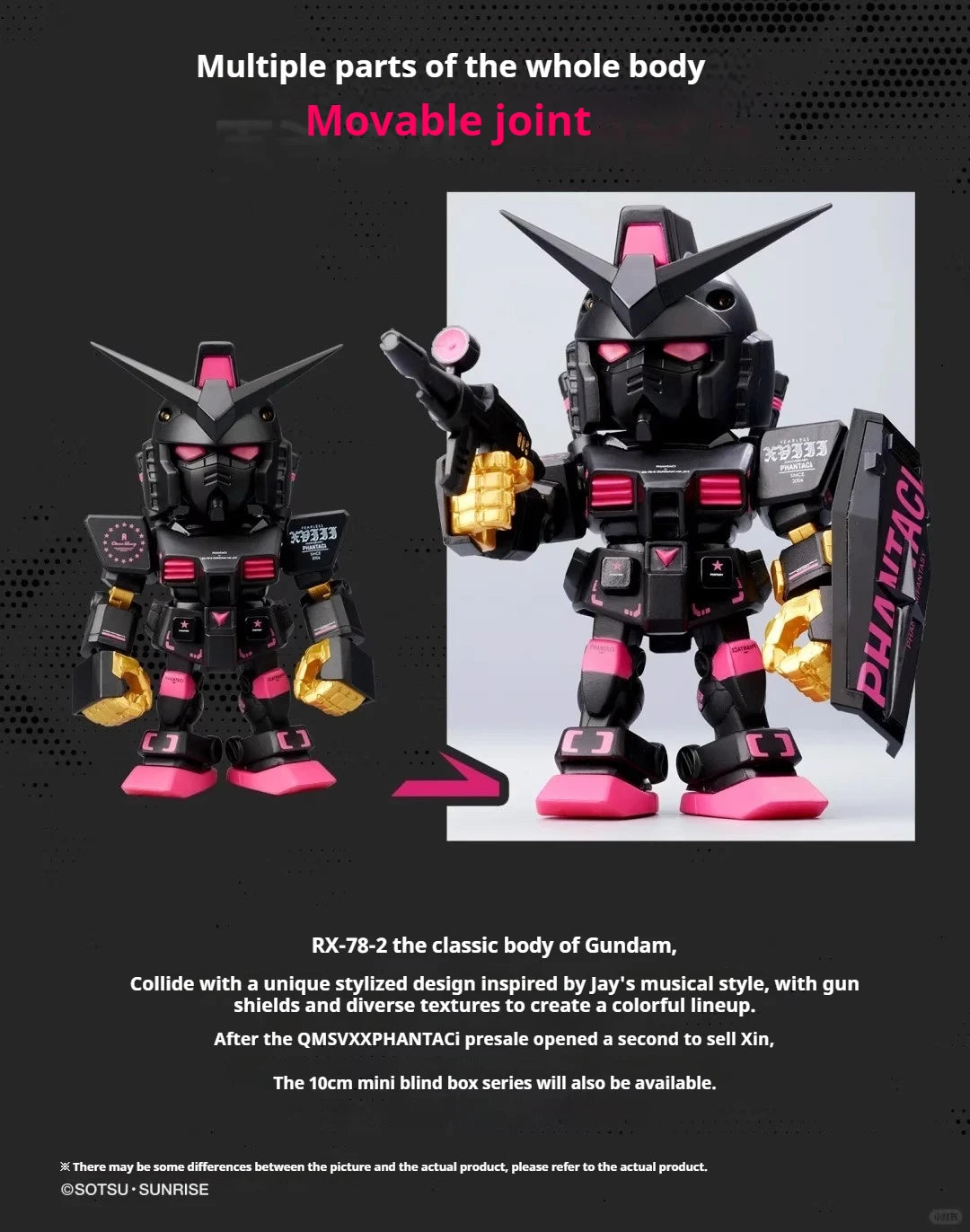 Jay Chou Phantaci Lm Series Figures Gundam Qmsv Movie Peripheral Robit Rx-78-2 Trendy Toy Desktop Model Cool Boy Birthday Gift