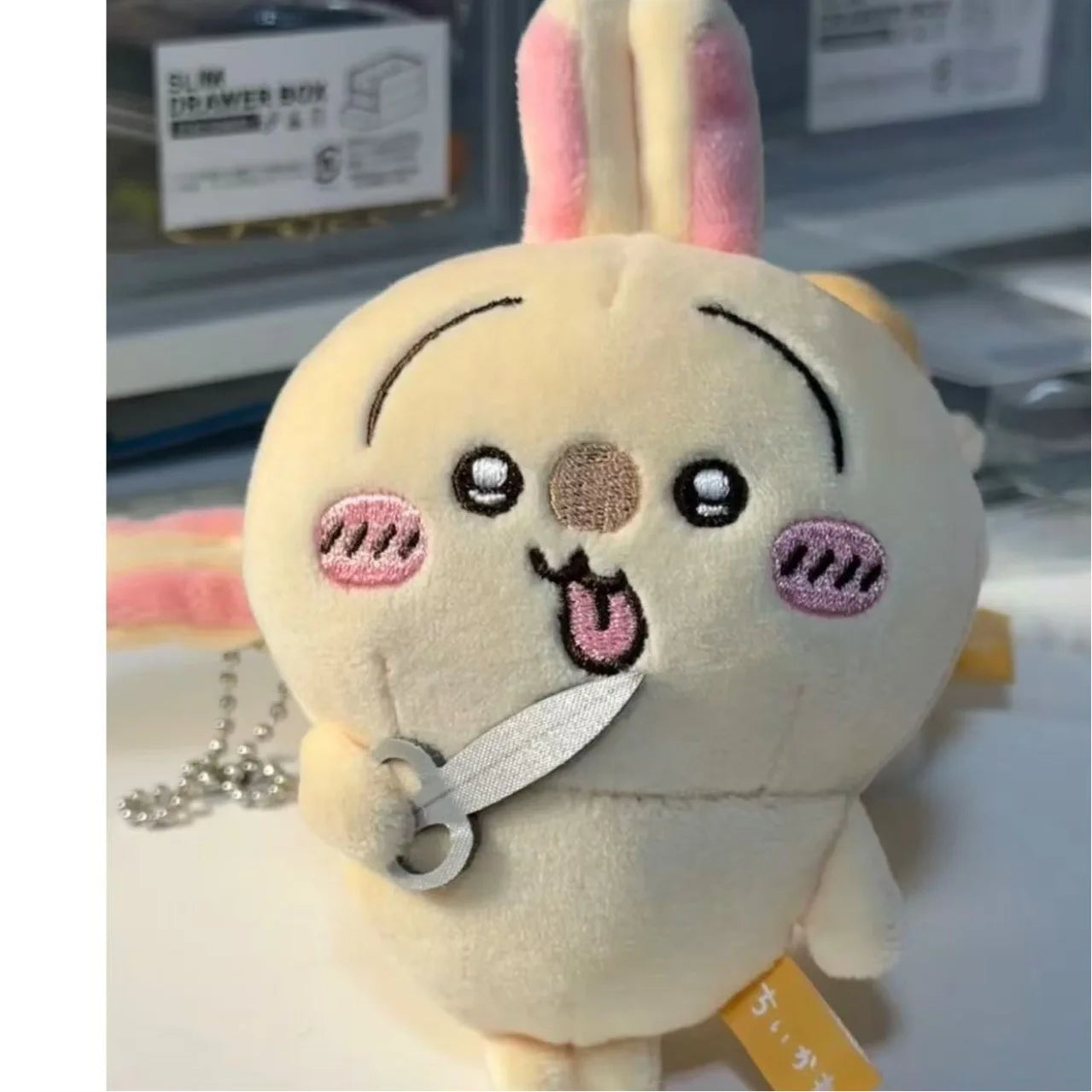 Self-deprecating Bear New Scissors Rabbit Usagis Plush Doll Girl Bag Pendant Cartoon Plush Toy Keychain Decoration Birthday Gift