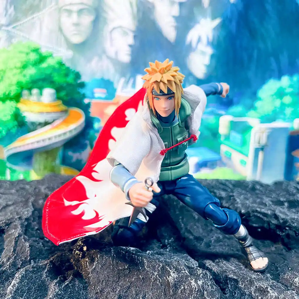 SHF Naruto Shippuden Minato Namikaze Fourth Hokage NARUTOP99 Cape Poseable Action Figure Collectible Toy Model Gift