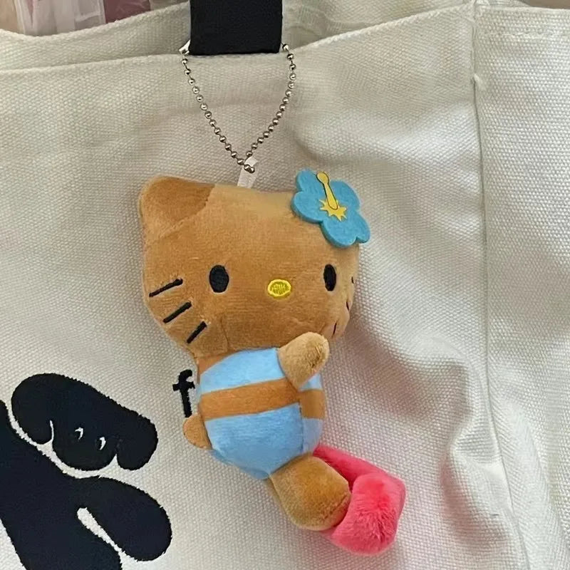 Kawaii Anime New Sanrio Hello Kitty Cartoon Plush Toy Fashion Plush Doll Pendant School Bag Keychain Accessories Gift for Friend