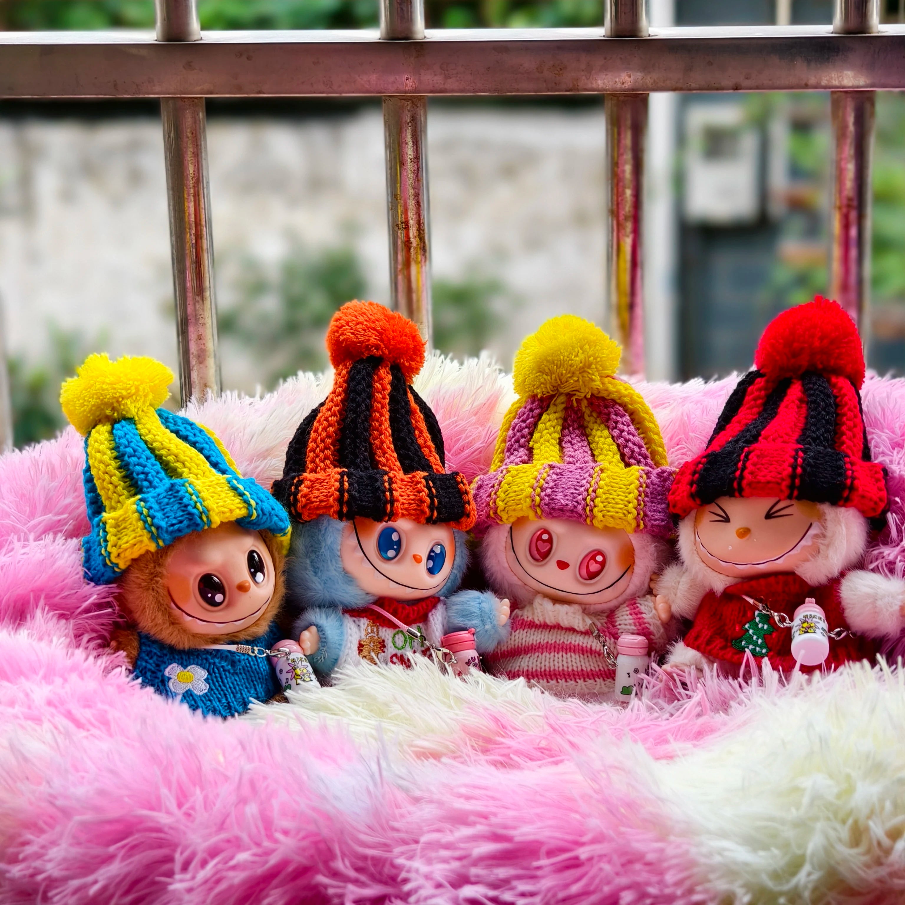 17cm Labubu I II Idol Dolls Scarf Hat Suits Clothing Plush Doll'S Clothes Outfit Accessories For Korea Kpop Exo Sitting Party