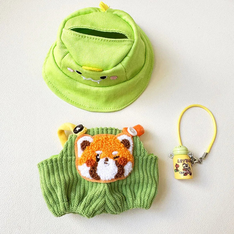 Labubu I II Idol Dolls Sitting Party Clothing Outfit 17cm Mini Plush Doll'S Clothes Bib Pants Fruit Animal Overalls Accessories