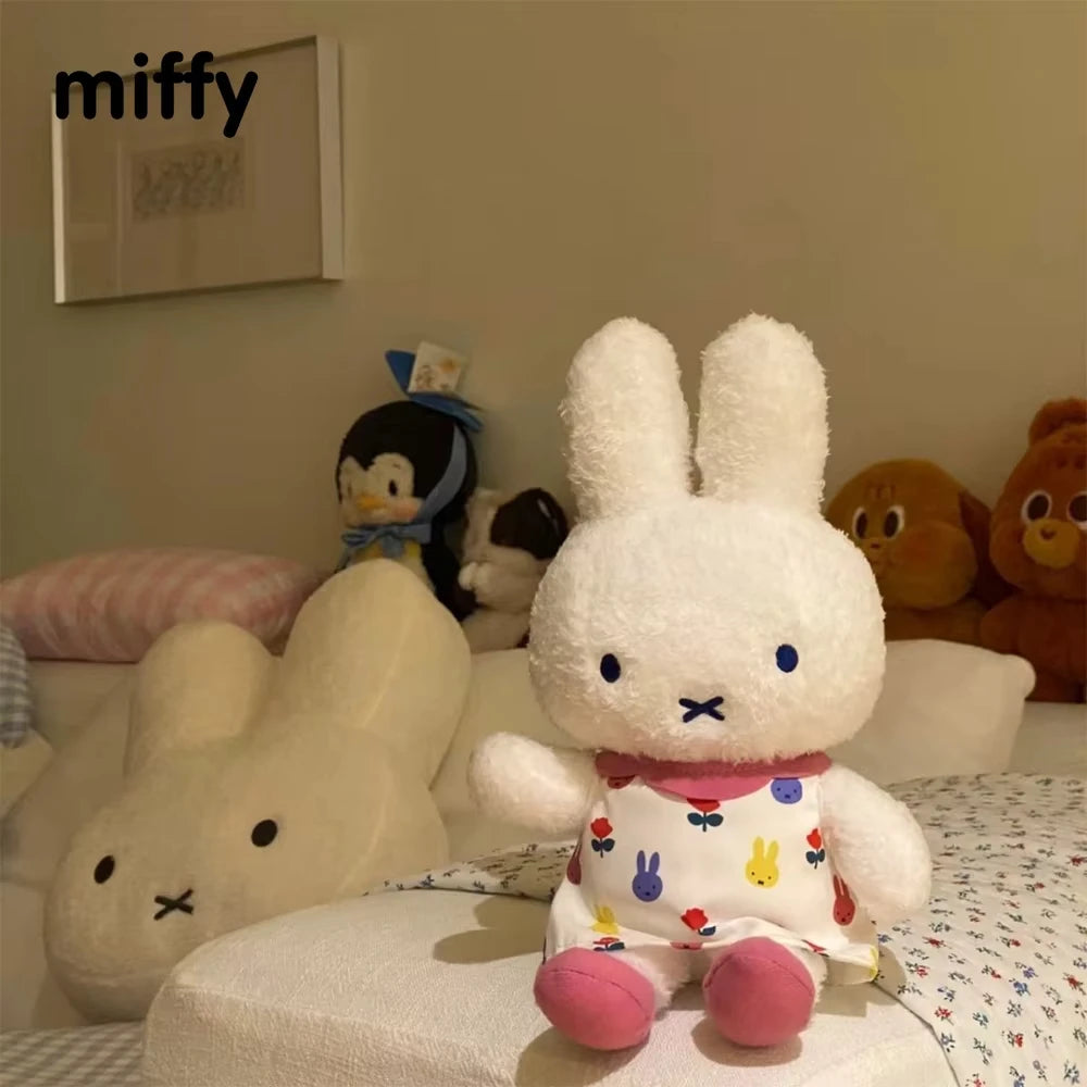 Kawaii Miffy Rabbit Plush Toy Figure Doll 25cm Cotton Doll Cartoon Cute Animation Decoration Christmas Gift