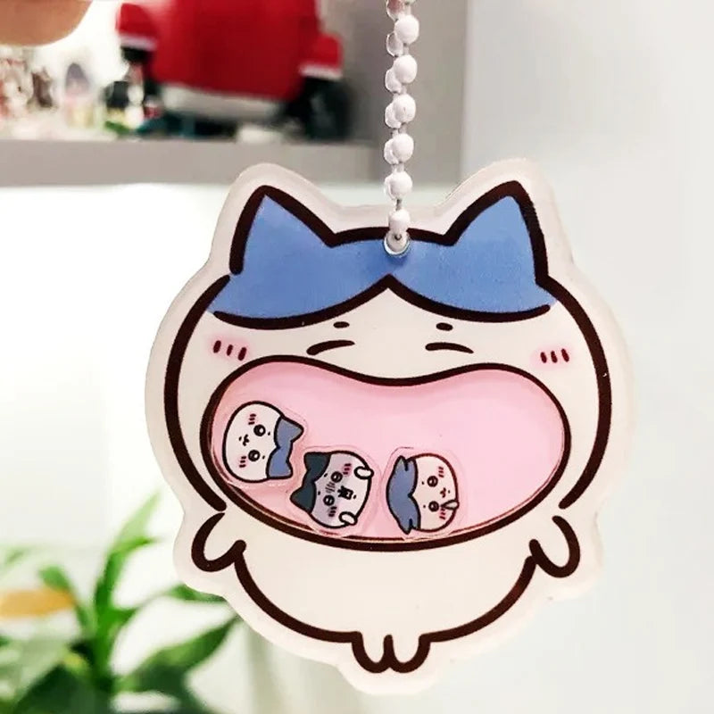 Cartoon Chiikawa Shaker Pendant Keychain Acrylic Usagi Hachiware Shaker Fun Bag Pendant Decoration Friend Gift