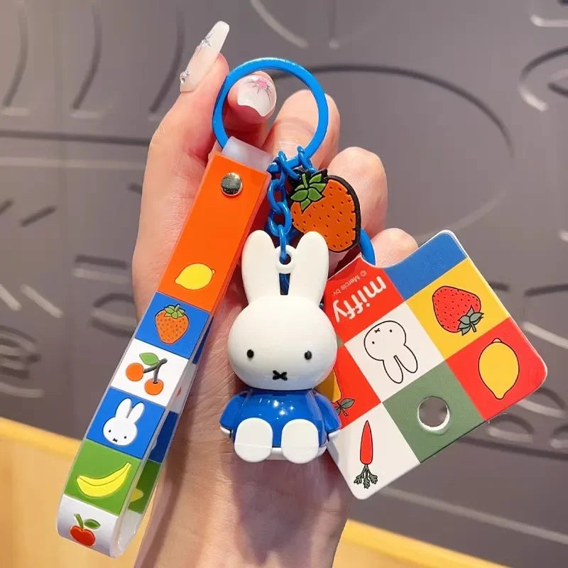 Kawaii Miffy Cute Doll Fruit Series Keychain Backpack Pendant Boy and Girl Toy Gift