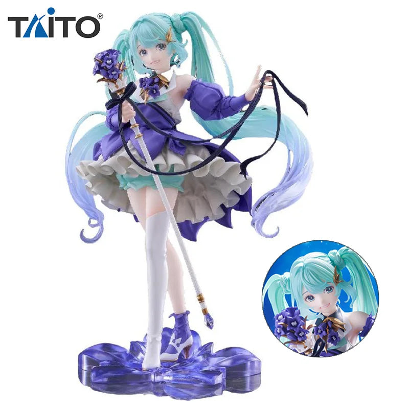 Taito Vocaloid Hatsune Miku 2024 Birthday Flower Ver. Figure Amp 21cm Figurine Collectible Anime Model Toy Kid Gifts