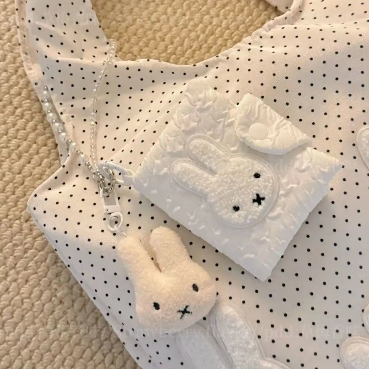Kawaii Miffy Student ID Bag Portable Change Storage Bag Gift