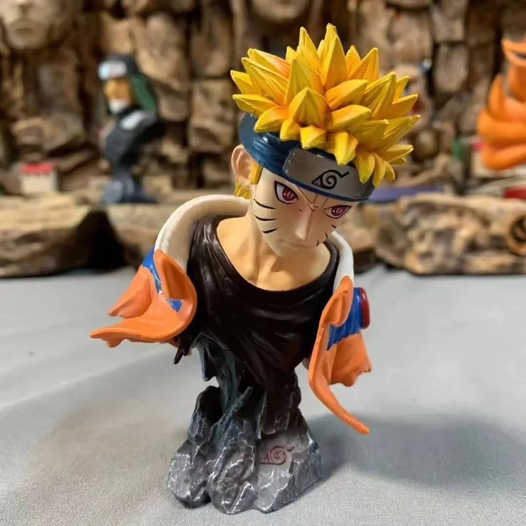 Anime MiniNaruto Uzumaki Naruto Childhood Bust Statue Anime Action Figure Statue Action Figure 10cm PVC Model Toy Holiday Gifts