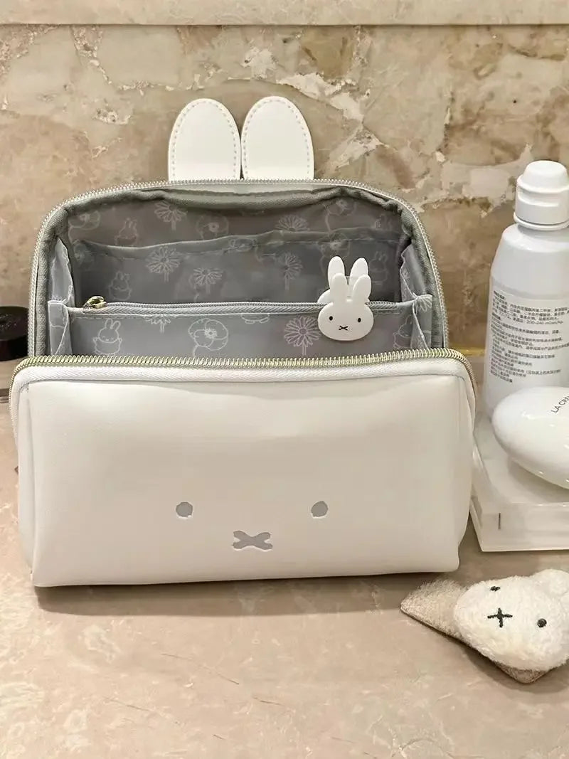 Miffy Rabbit Cute Shape Hand Makeup Bag Kawaii Multi-functional Portable Toiletry Storage Bag Toy Gift for Girls