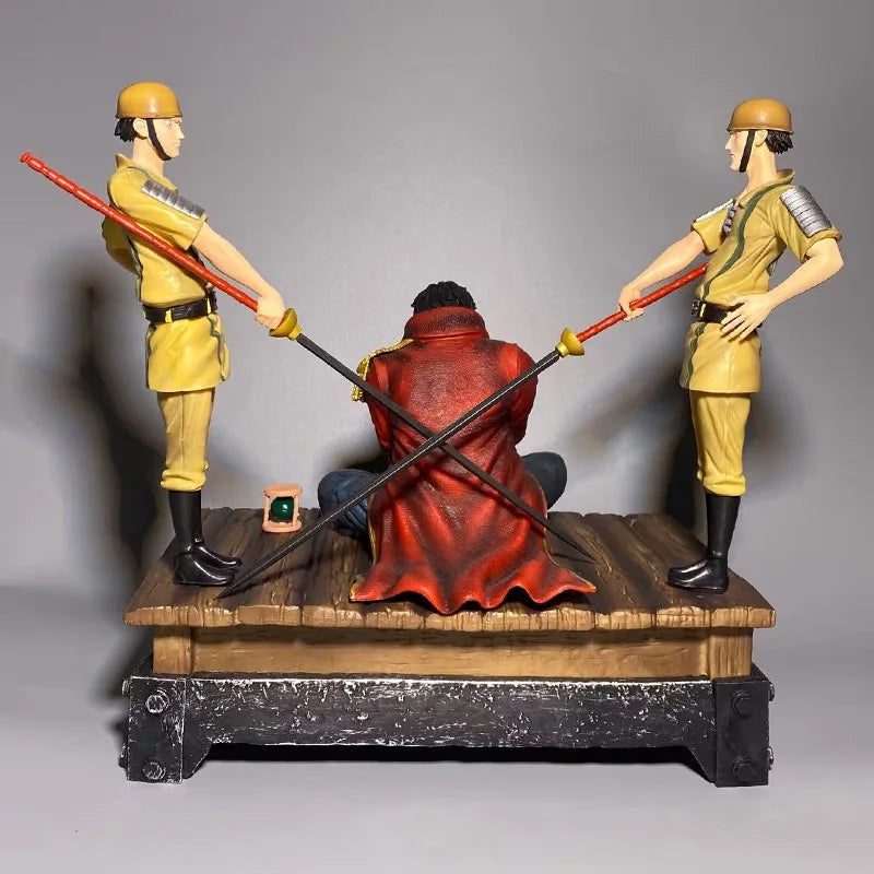 26cm One Piece Gol D Roger Execution Desk Soldier Anime Action Figure Model Gk Statue Collection Desktop Decoration Ornament Toy