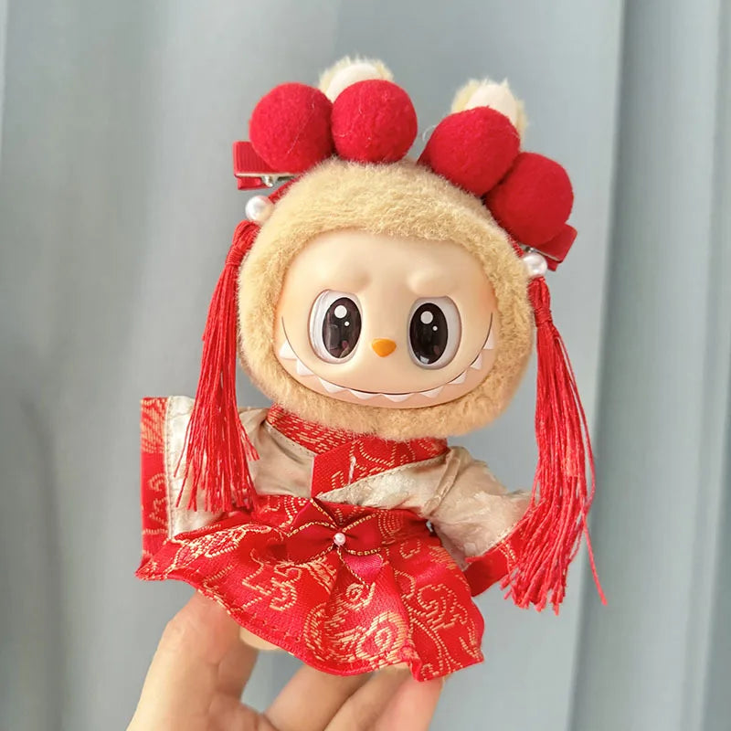 17cm Mini Plush Doll'S Clothes Outfit Accessories For Korea Kpop Exo Labubu I II Idol Dolls Sitting Party Series Clothing Gift