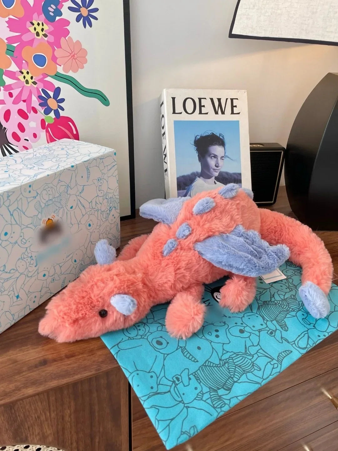 Jellycat With Tags Jellycat Feilong Series Plush Toy Sky Blue Snow Dragon Throw Pillow Doll Stuffed Holiday Birthday Gift To