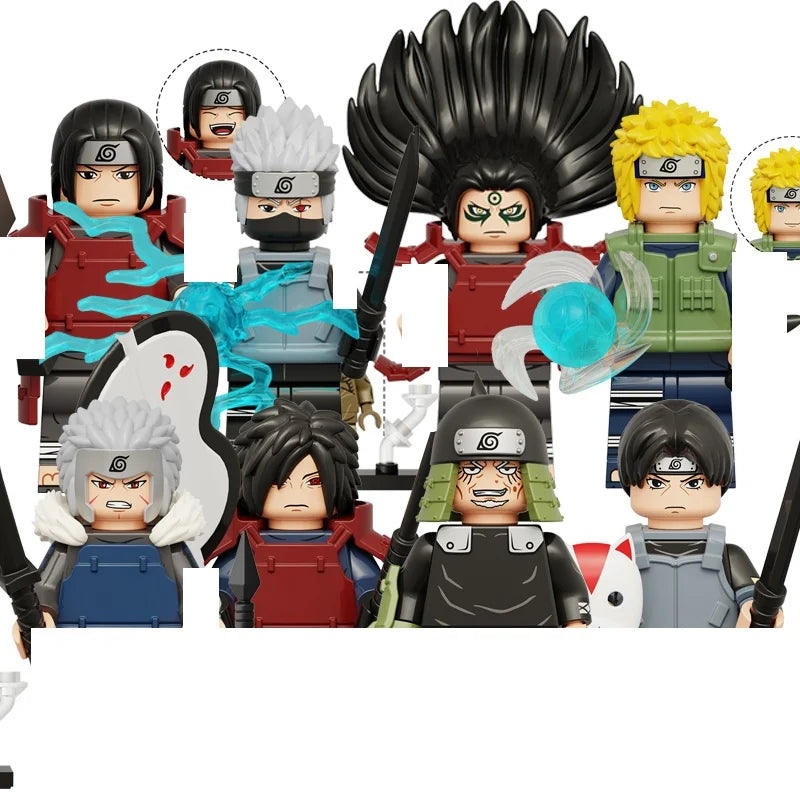 Naruto Sasuke Sakura Kakashi Obito Jiraiya Tsunade Anime Mini Man Blocks Figure