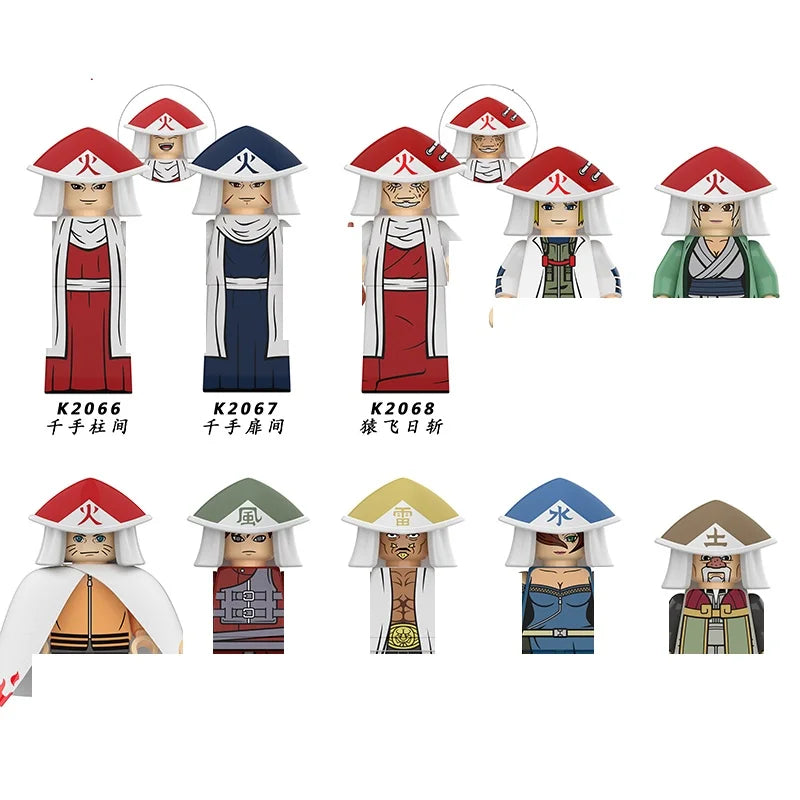 Naruto Sasuke Sakura Kakashi Obito Jiraiya Tsunade Anime Mini Man Blocks Figure