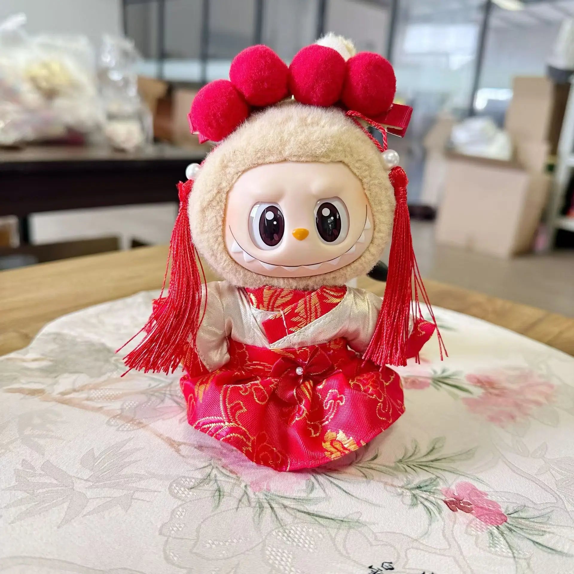 17cm Labubu I II Idol Dolls Scarf Hat Suits Clothing Plush Doll'S Clothes Outfit Accessories For Korea Kpop Exo Sitting Party