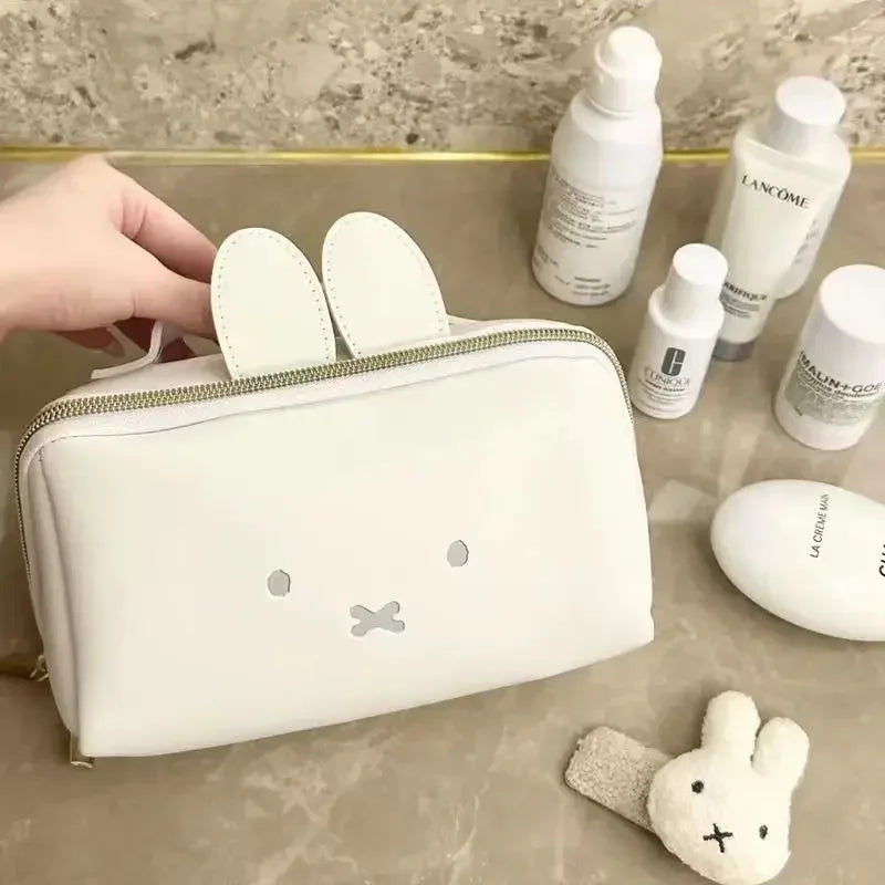 Miffy Rabbit Cute Shape Hand Makeup Bag Kawaii Multi-functional Portable Toiletry Storage Bag Toy Gift for Girls