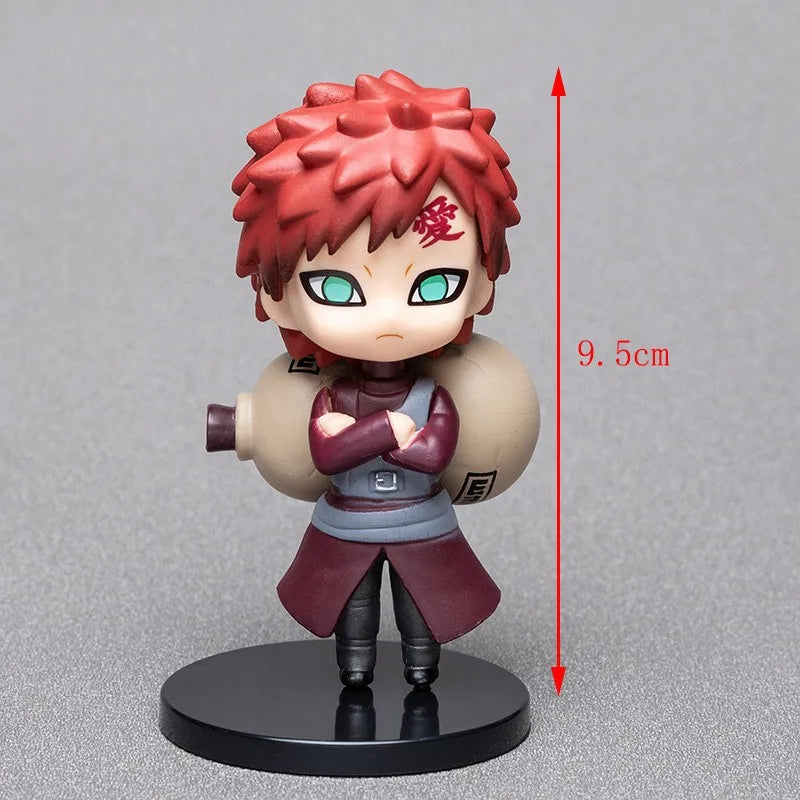 6 styles 9cm Anime Naruto Figures PVC Q Version Doll Gaara Kakashi Figure Room Decoration Anime Figure