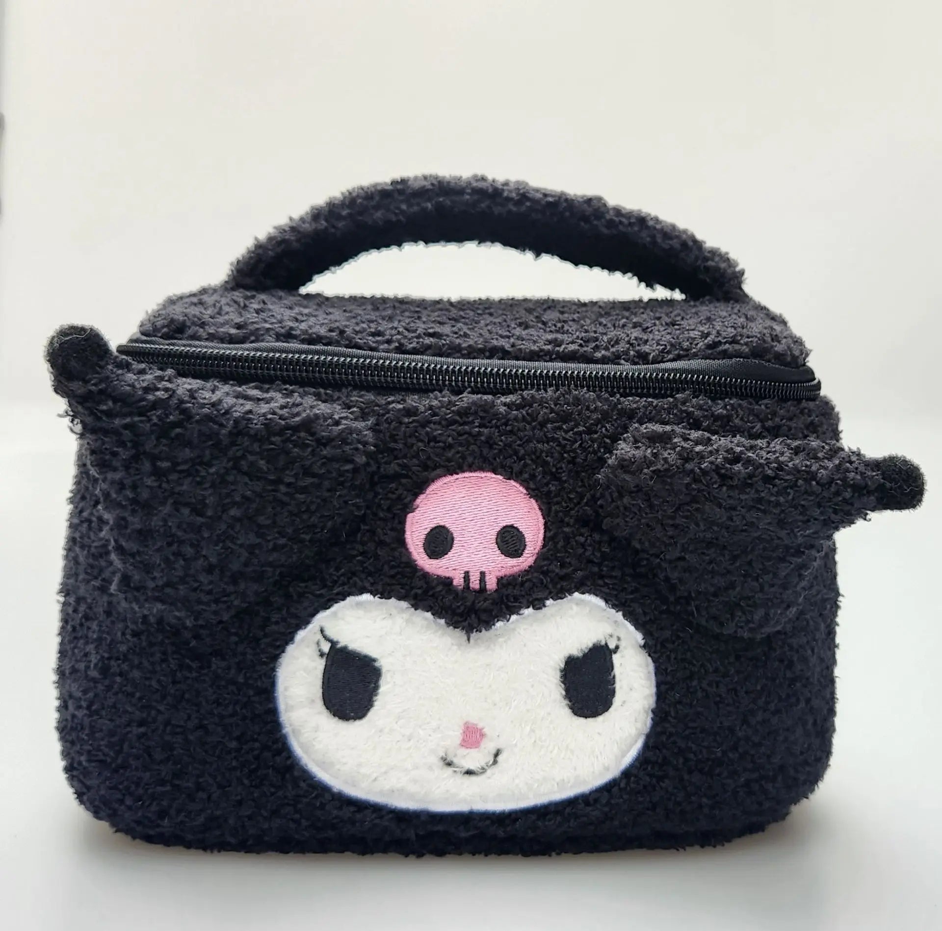 Sanrio Hello Kitty Plush Cosmetic Bag Cute Kuromi My Melody Zipper Large Women Travel Make Up Toiletry Bag Washing Pouch Pouch