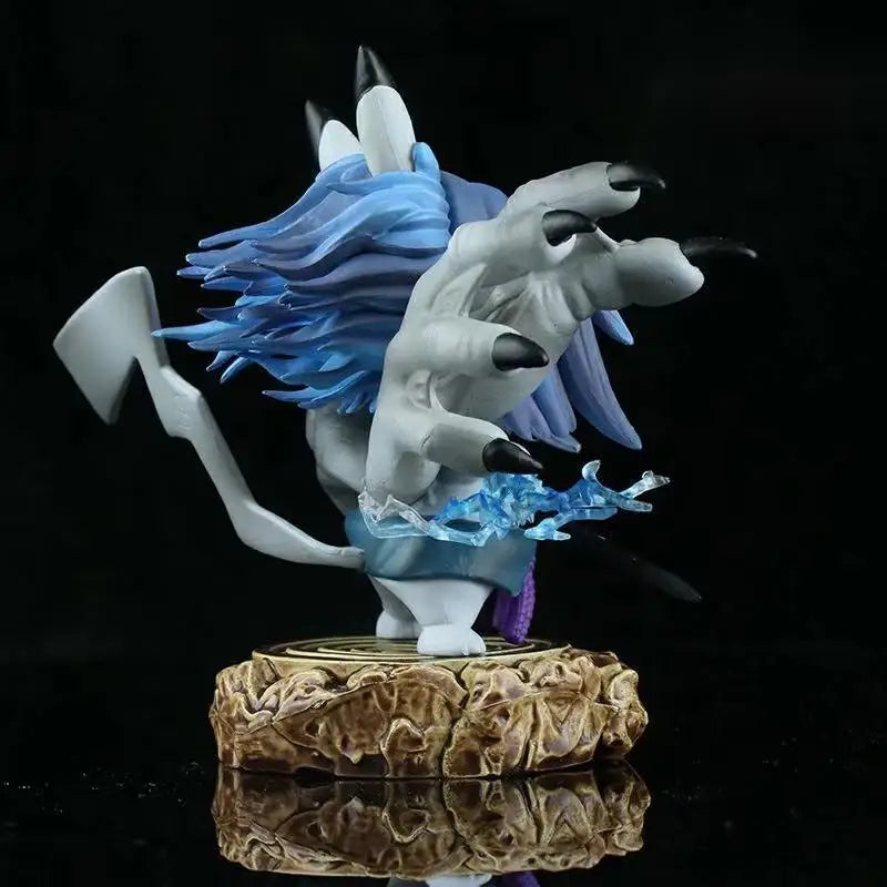 Anime Naruto Q Version Pikachu COS Curse Mark Sasuke Uchiha PVC Action Figures Toys Model Statue 10cm