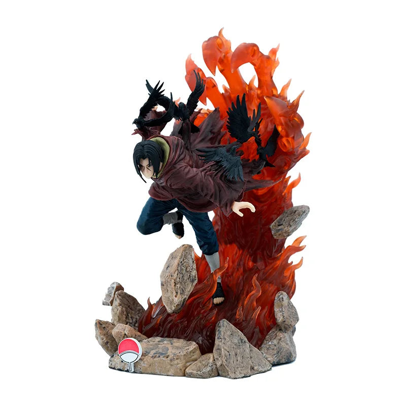 28cm Doll Model Uzumaki Naruto Anime Figures Turn-back Raven-weasel Uchiha Itachi Figurines Car Decoration Kids Toys Gifts