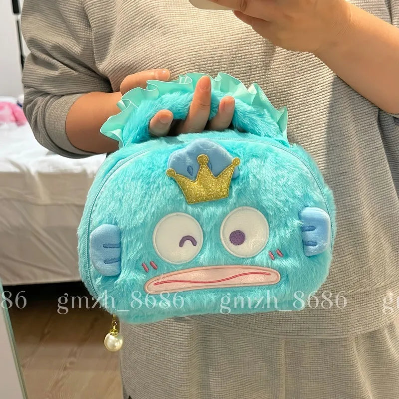 Cartoon Hangyodon Handbag Lovely Japanese Style Plush Bag Bento Bag Shopping Bag Cute Anime Cosmetic Bag High-capacity Girl